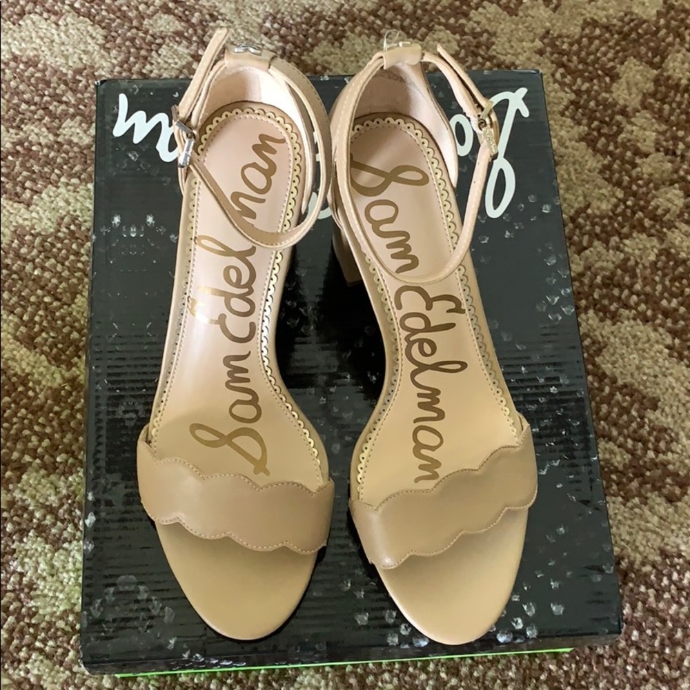 Sam Edelman Nude Block Heeled Sandals